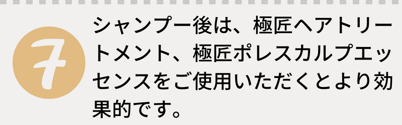 極匠ポレスカルプシャンプーご使用方法