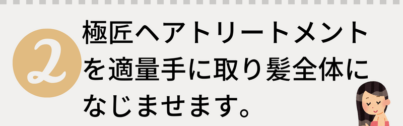 極匠ヘアトリートメントご使用方法