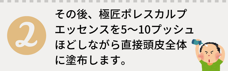 極匠ポレスカルプエッセンスご使用方法