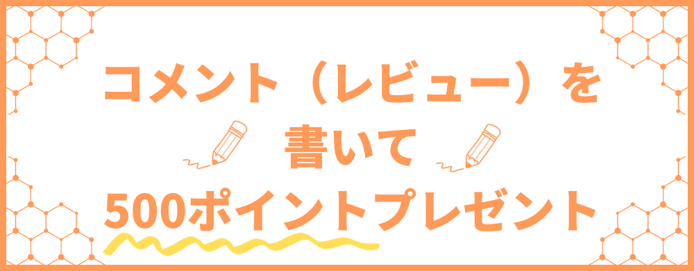 コメント(レビュー)書いてポイントゲット